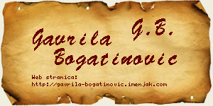 Gavrila Bogatinović vizit kartica